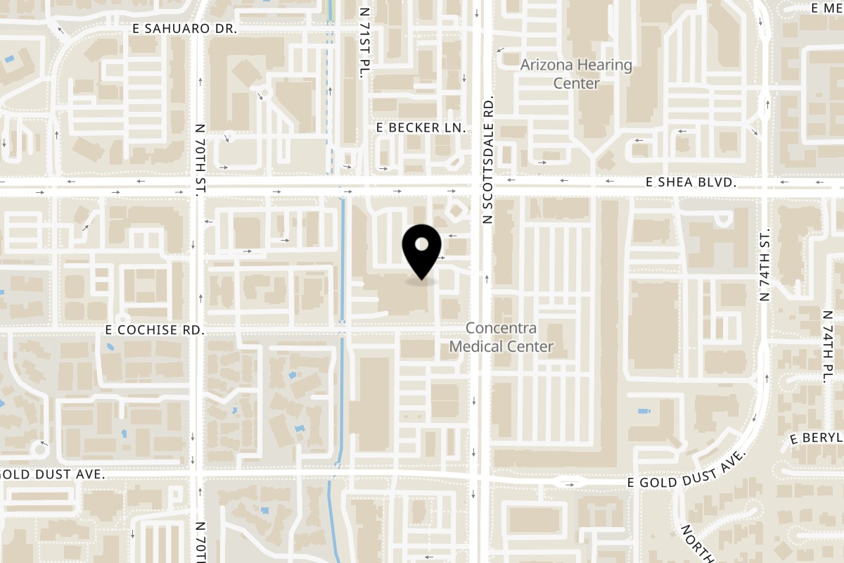 Map showing the location of Habaneros Mexican Grill & Cantina on 10392 N Scottsdale Rd Suite 103 in Scottsdale